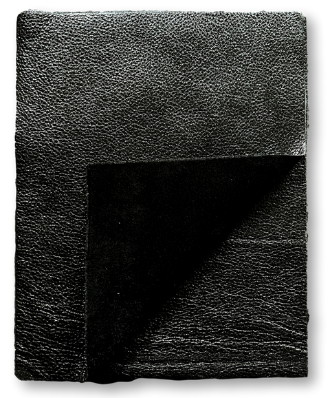 Black Metallic Natural Grain Cowhide: 8.5" x 11" Pre-Cut Leather Pieces