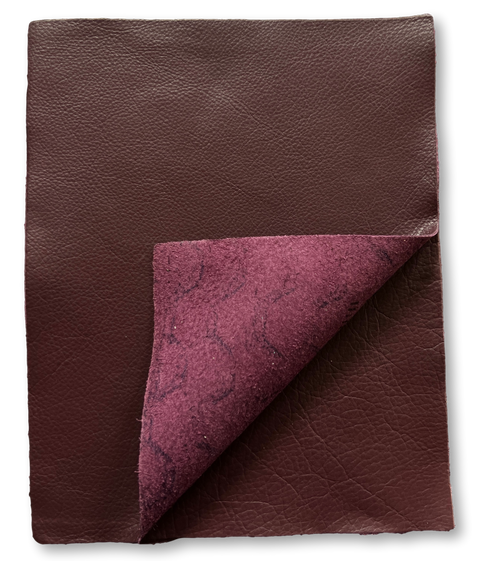 Burgundy Cowhide Leather: 8.5" x 11" Pre-Cut Pieces