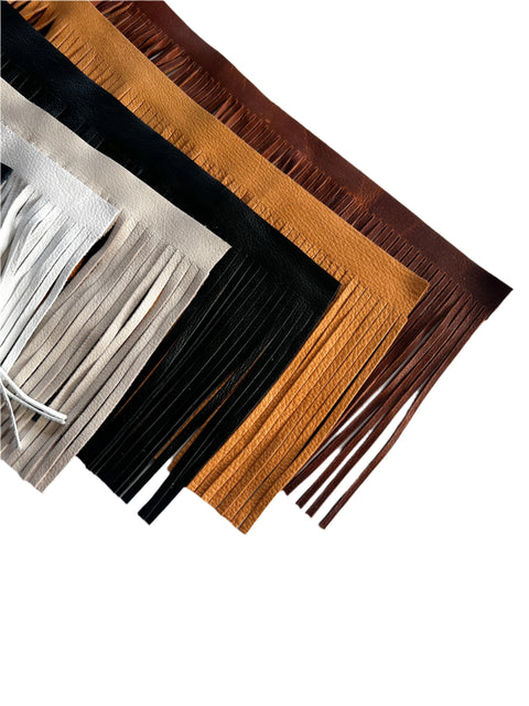 Cowhide Leather Fringe (1/4" Wide x 7" Long) – Natural Grain Cowhide, Chrome-Tanned, Sold by the Foot