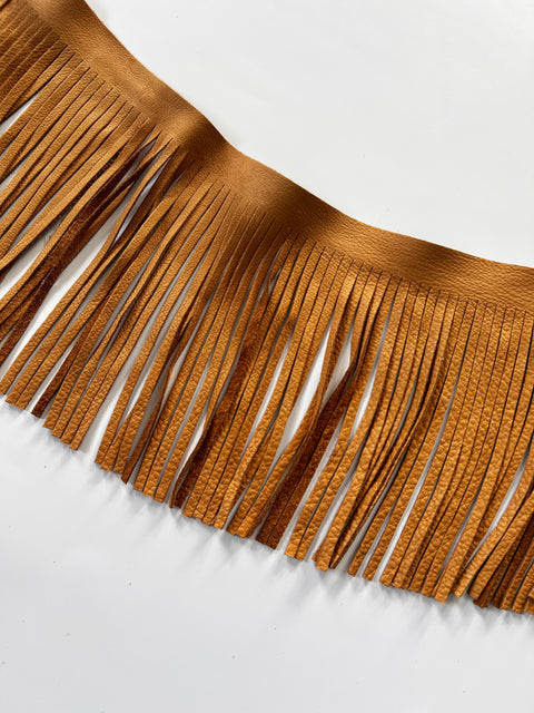 Cowhide Leather Fringe (1/4" Wide x 7" Long) – Natural Grain Cowhide, Chrome-Tanned, Sold by the Foot