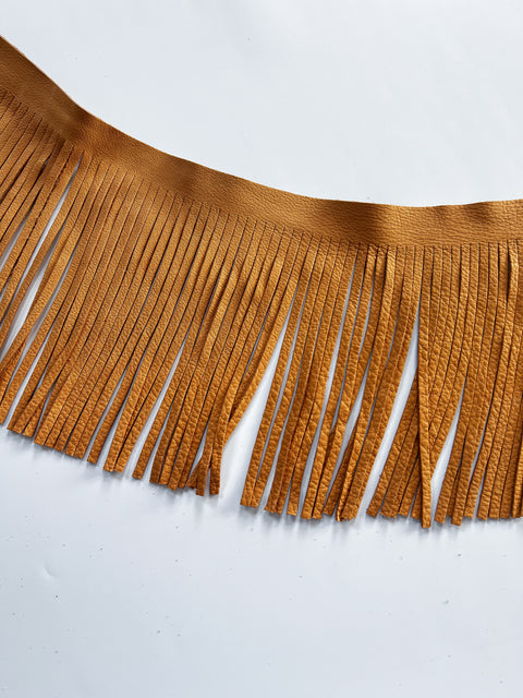 Cowhide Leather Fringe (1/4" Wide x 7" Long) – Natural Grain Cowhide, Chrome-Tanned, Sold by the Foot