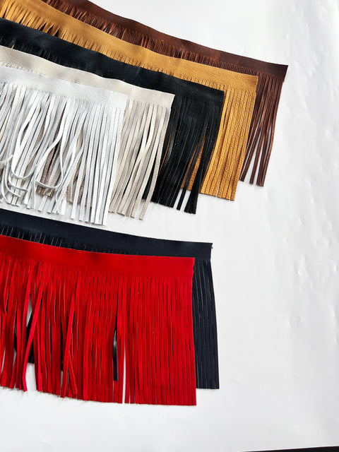 Cowhide Leather Fringe (1/4" Wide x 7" Long) – Natural Grain Cowhide, Chrome-Tanned, Sold by the Foot