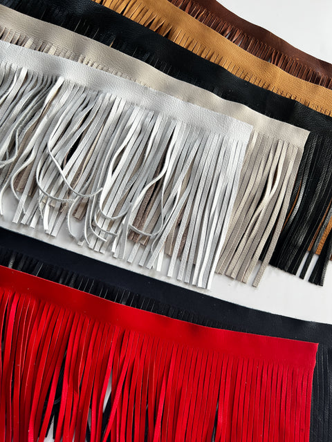 Cowhide Leather Fringe (1/4" Wide x 7" Long) – Natural Grain Cowhide, Chrome-Tanned, Sold by the Foot