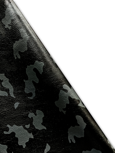 Black Camouflage Printed Natural Grain Cowhide