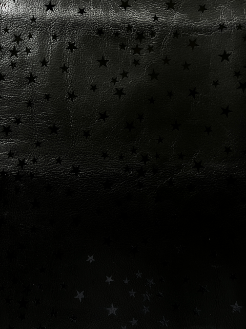 Black Stars Printed Natural Grain Cowhide