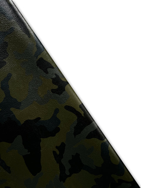 Army Green Camouflage Printed Natural Grain Cowhide