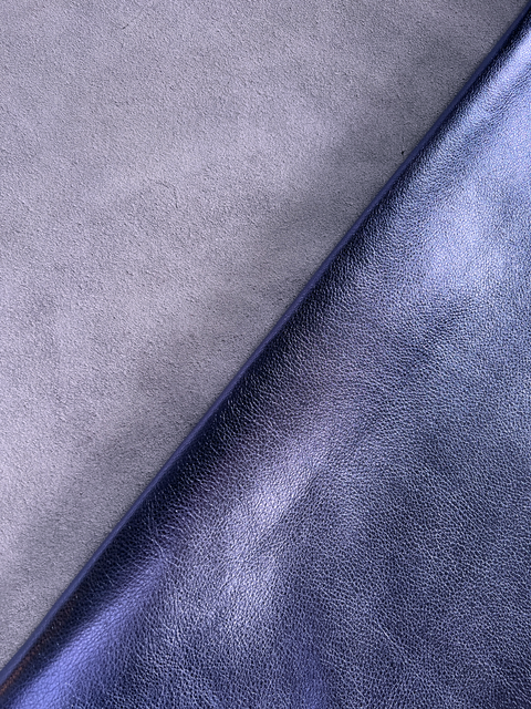 Lilac Metallic Natural Grain Chrome-Tanned Cowhide – Metallic Foil Finish, 1.1–1.3 mm (3 oz), ~20 Sq Ft
