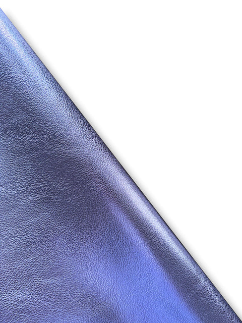 Lilac Metallic Natural Grain Chrome-Tanned Cowhide – Metallic Foil Finish, 1.1–1.3 mm (3 oz), ~20 Sq Ft