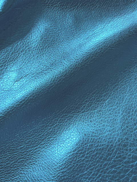 Turquoise Metallic Natural Grain Chrome-Tanned Cowhide – Metallic Foil Finish, 1.1–1.3 mm (3 oz), ~20 Sq Ft