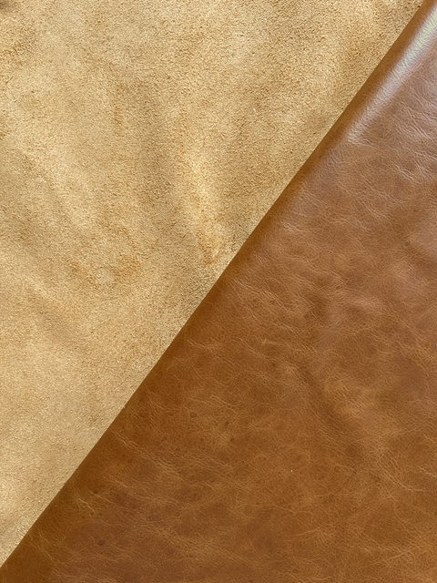 Tan Distressed Cow Leather Whole Hide - Automotive and Furniture Upholstery Leather