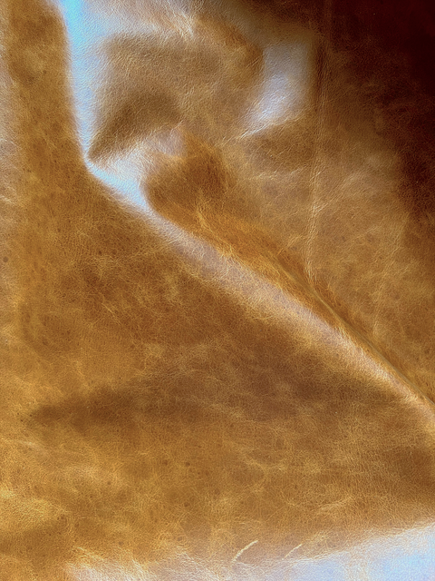 Tan Distressed Cow Leather Whole Hide - Automotive and Furniture Upholstery Leather