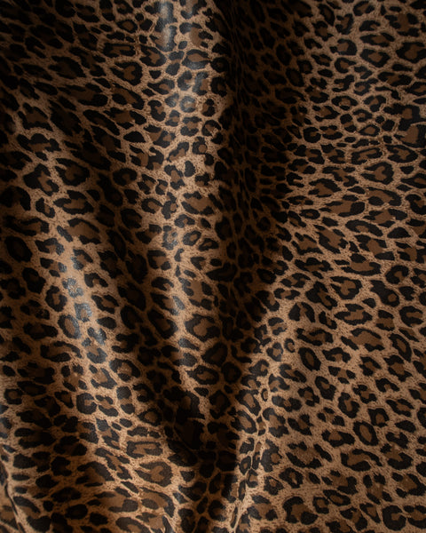 Tan Leopard Printed Nubuck Cowhide