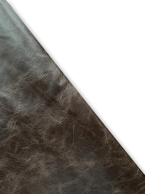 Chocolate Distressed Cow Leather Whole Hide - Automotive and Furniture Upholstery Leather