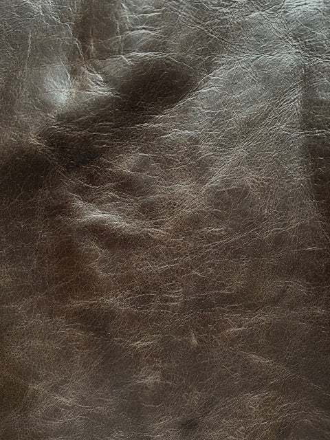 Chocolate Distressed Cow Leather Whole Hide - Automotive and Furniture Upholstery Leather