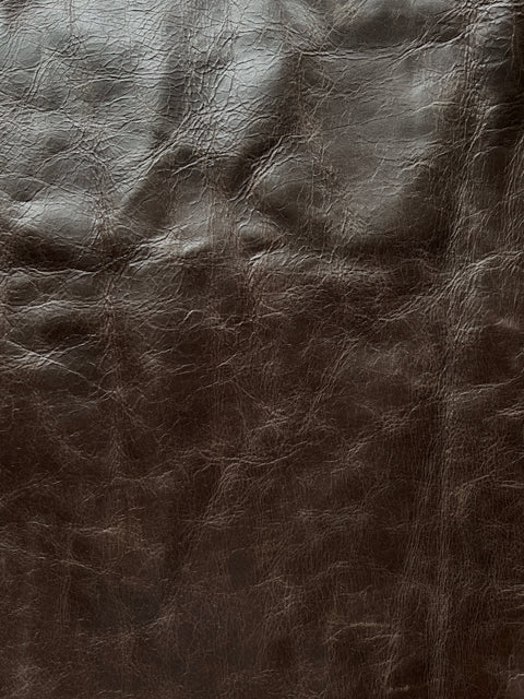 Chocolate Distressed Cow Leather Whole Hide - Automotive and Furniture Upholstery Leather