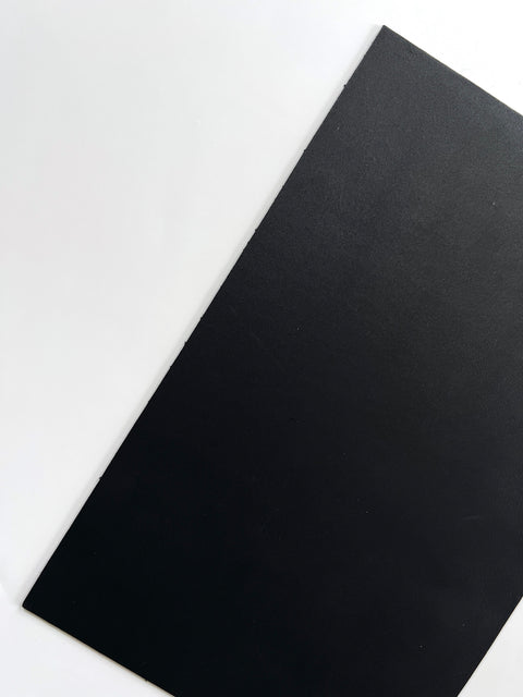 Black Smooth Italian Calf Leather: 7.5" x 12" Pre-Cut Pieces