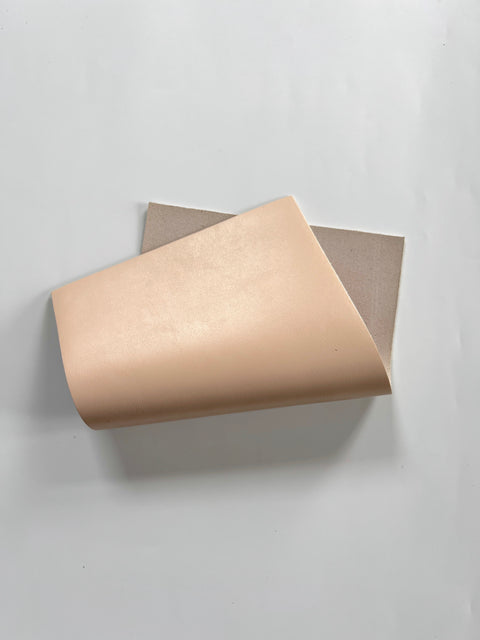 Nude Smooth Italian Calf Leather: 7.5" x 12" Pre-Cut Pieces