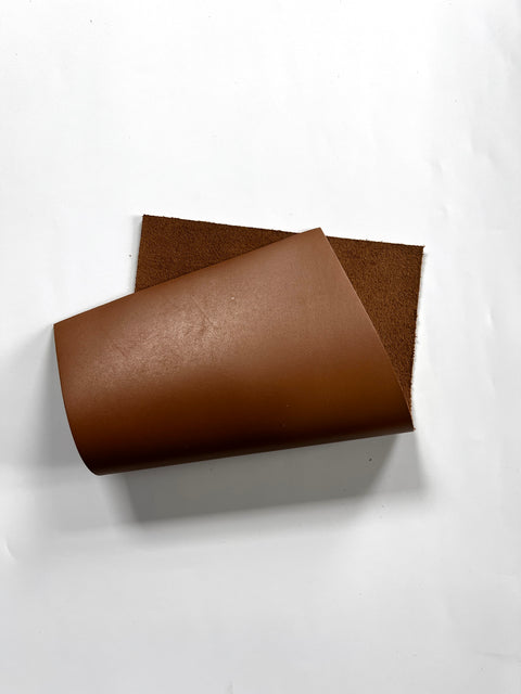 Brandy Smooth Italian Calf Leather: 7.5" x 12" Pre-Cut Pieces