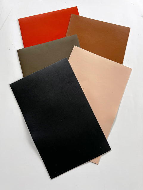 Orange Smooth Italian Calf Leather: 7.5" x 12" Pre-Cut Pieces