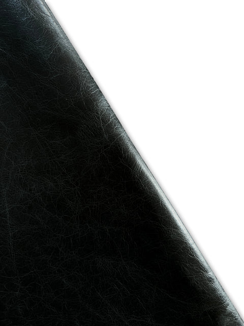 Black Pull Up Cowhide – Semi Veg-Tanned, Top Grain, Wax/Oil Finish, 1.1–1.3 mm (3 oz), ~20 Sq Ft