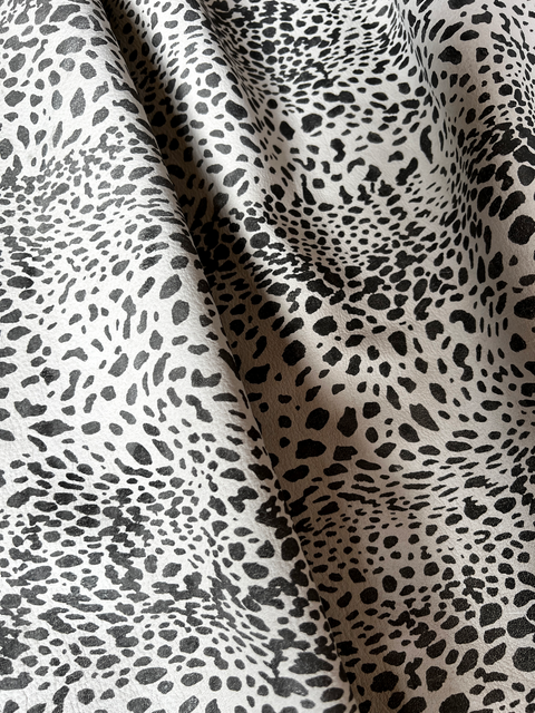 Stone Cheetah Printed Nubuck Cowhide
