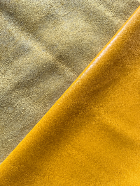 Yellow Italian Nappa Lambskin – Chrome-Tanned, Semi-Aniline Finish, 0.8–0.9 mm (2 oz), ~7 - 10 Sq Ft
