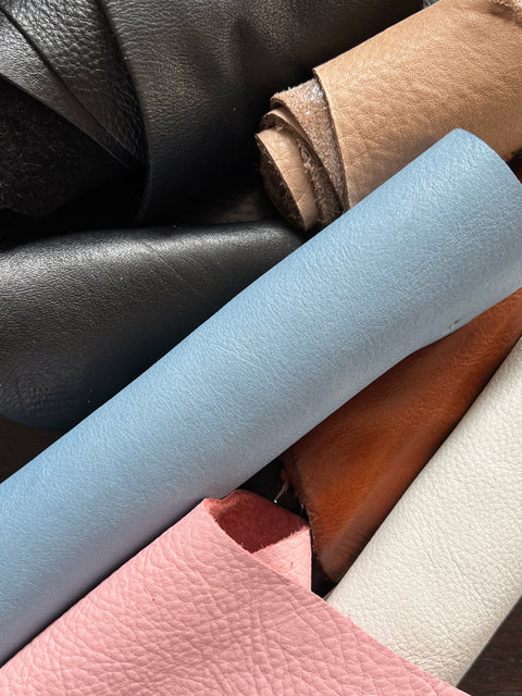 Full Grain Leather Scraps and Remnants: Sold by pound
