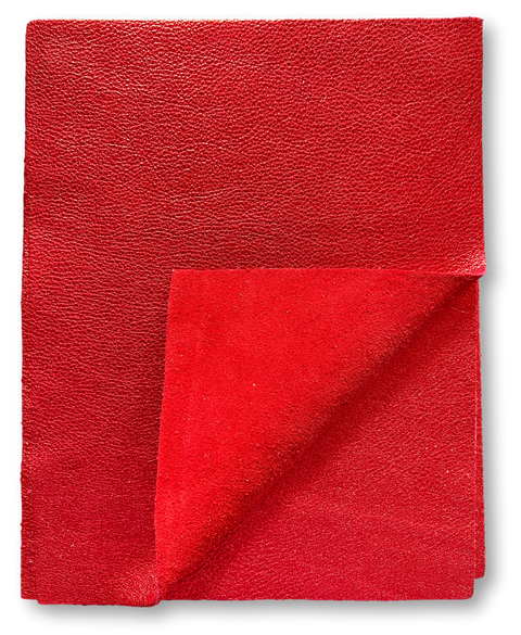 Red Metallic Cowhide Leather: 8.5" x 11" Pre-Cut Pieces