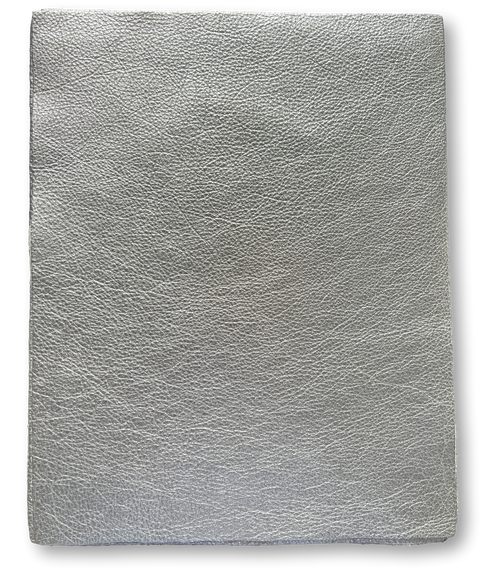 Silver Metallic Cowhide Leather: 8.5" x 11" Pre-Cut Pieces
