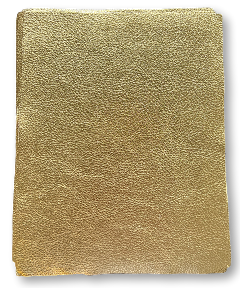 Gold Metallic Cowhide: 8.5'' x 11'' Pre-Cut Leather Pieces