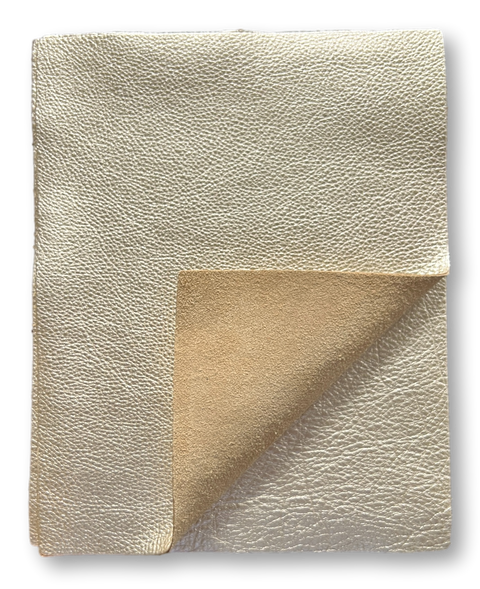 Platinum Metallic Cow Leather: 8.5" x 11" Pre-Cut Pieces