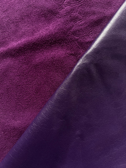 Purple Italian Nappa Lambskin – Chrome-Tanned, Semi-Aniline Finish, 0.8–0.9 mm (2 oz), ~7 - 10 Sq Ft