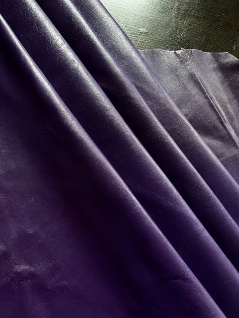 Purple Italian Nappa Lambskin – Chrome-Tanned, Semi-Aniline Finish, 0.8–0.9 mm (2 oz), ~7 - 10 Sq Ft