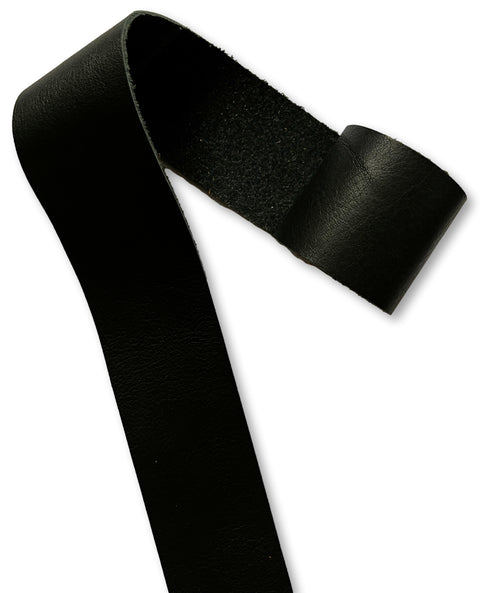 Black (1.5 Inch) Cow Leather Strips: Sold by the Foot