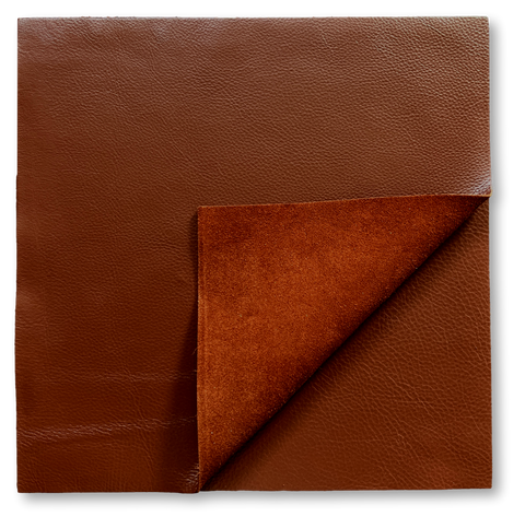 Brandy Cowhide Leather: 12" x 12" Pre-Cut Leather Pieces