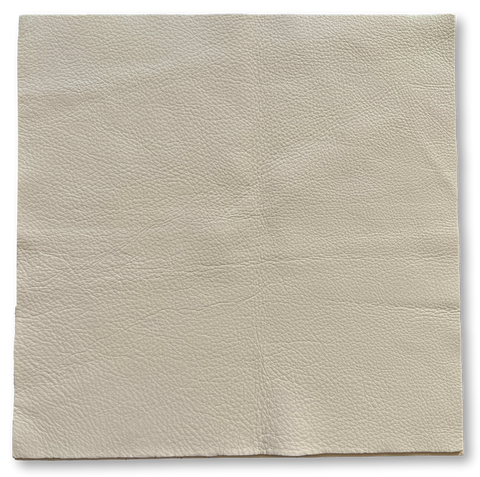 Off White Cowhide Leather: 12'' x 12'' Pre-Cut Squares