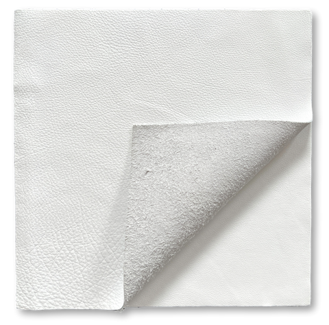 White Natural Grain Cowhide Leather: 12'' x 12'' Pre-Cut Squares