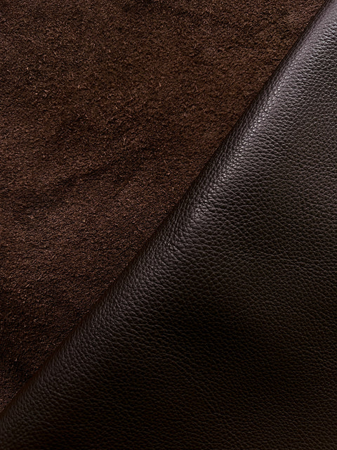 Chocolate Brown Premium Cow Leather Whole Hide - Automotive and Furniture Upholstery Leather