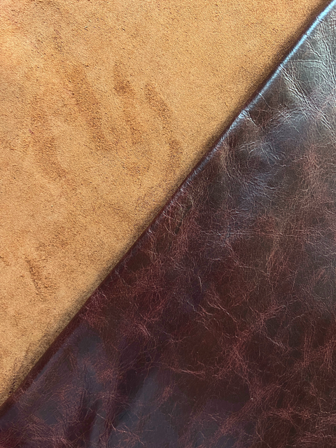Merlot Distressed Cow Leather Whole Hide - Automotive and Furniture Upholstery Leather