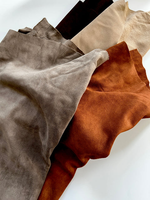 Cow Suede – Double Butt, 1.1–1.3 mm (3 oz), ~14 Sq Ft