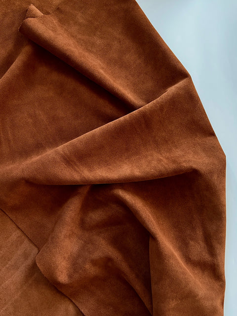 Tan Cow Suede – Double Butt, 1.1–1.3 mm (3 oz), ~14 Sq Ft