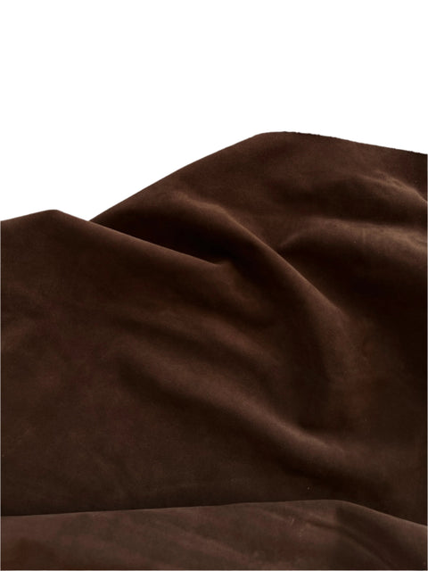 Chocolate Brown Cow Suede – Double Butt, 1.1–1.3 mm (3 oz), ~14 Sq Ft