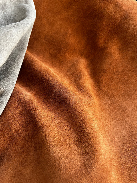 Tan Cow Suede – Double Butt, 1.1–1.3 mm (3 oz), ~14 Sq Ft