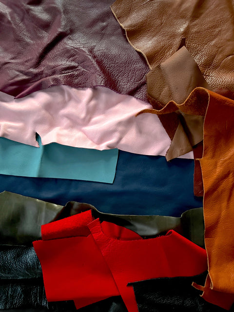 Full Grain Leather Scraps and Remnants: Sold by pound