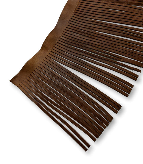 Cowhide Leather Fringe (1/4" Wide x 7" Long) – Natural Grain Cowhide, Chrome-Tanned, Sold by the Foot