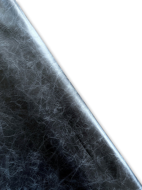 Navy Blue Distressed Cow Leather Whole Hide - Automotive and Furniture Upholstery Leather