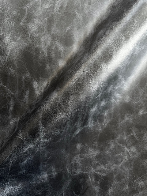 Navy Blue Distressed Cow Leather Whole Hide - Automotive and Furniture Upholstery Leather