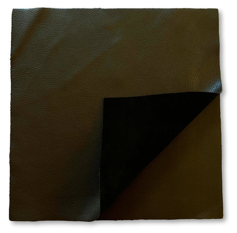 Chocolate Brown Natural Grain Cow Leather: 12'' x 12'' Pre Cut Pieces