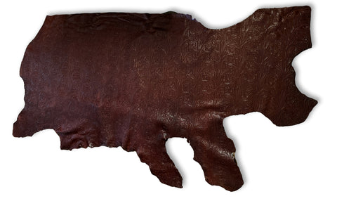 Brandy Large Floral Embossed Cowhide