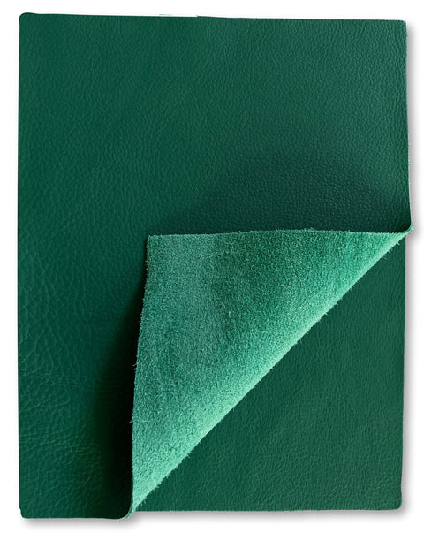 Kelly Green Cowhide Leather: 8.5'' x 11'' Pre-Cut Pieces
